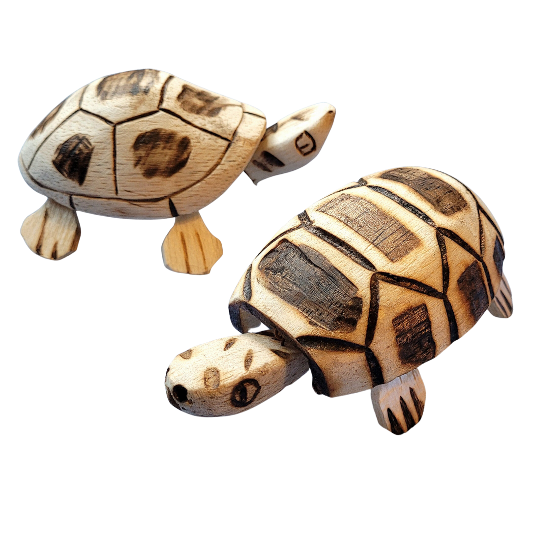 BOBBLE HEAD TURTLE BALSA WOOD DECORATION - CARVED BY PERUVIAN AMAZON ARTISAN