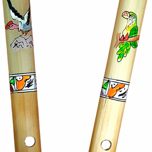 Bamboo flute with bird design - made by Amazon artisans