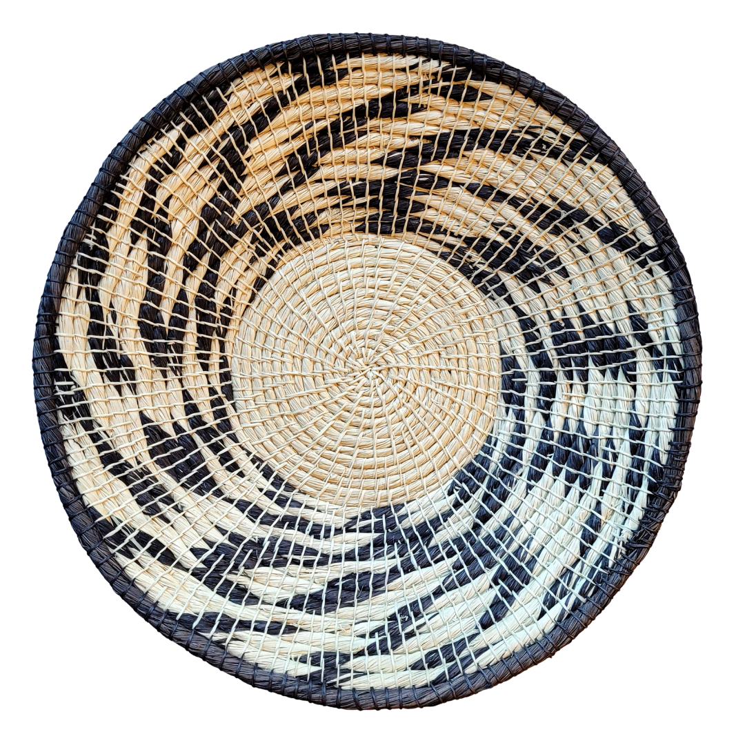 Chocolate and Charcoal Swirls - Fair Trade Basket - Handmade by Peruvian Amazon artisan