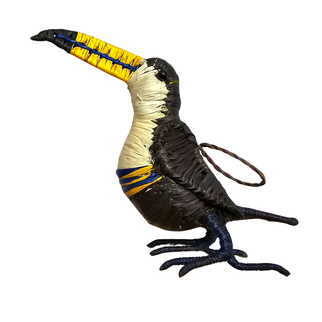 TOUCAN BIRD - FAIR-TRADE CHRISTMAS TREE ORNAMENT - WOVEN BY PERUVIAN AMAZON ARTISAN