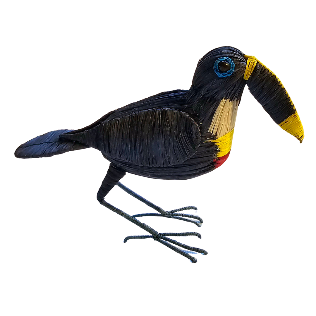 TOUCAN BIRD - FAIR-TRADE CHRISTMAS TREE ORNAMENT - WOVEN BY PERUVIAN AMAZON ARTISAN