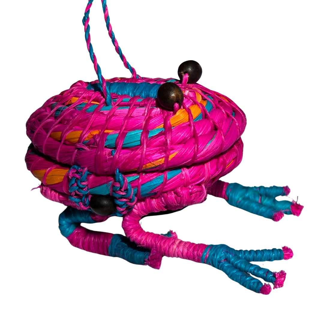 WOVEN FROG FAIR-TRADE CHRISTMAS TREE DECORATIONS - MADE BY PERUVIAN AMAZON ARTISANS