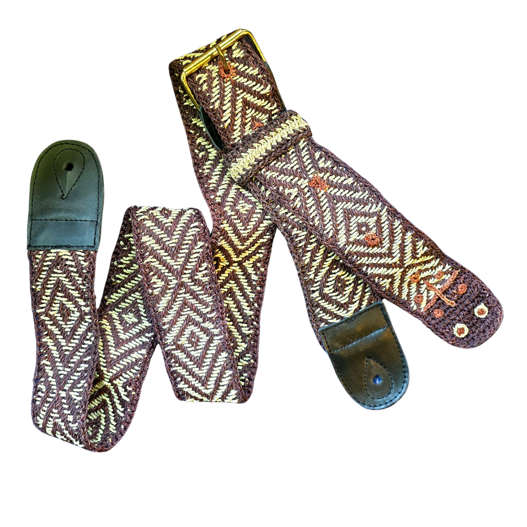 FAIR -TRADE HAND-MADE GUITAR STRAP - ANACONDA PATTERN - WOVEN BY PERUVIAN AMAZON ARTISAN