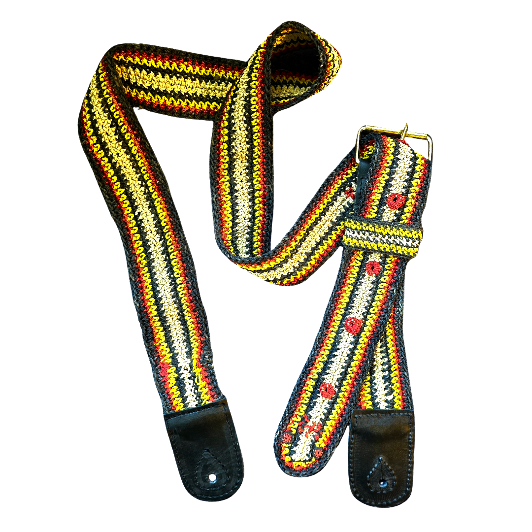 FAIR -TRADE HAND-MADE GUITAR STRAP - SHUSHUPE/BUSHMASTER PATTERN - WOVEN BY PERUVIAN AMAZON ARTISAN