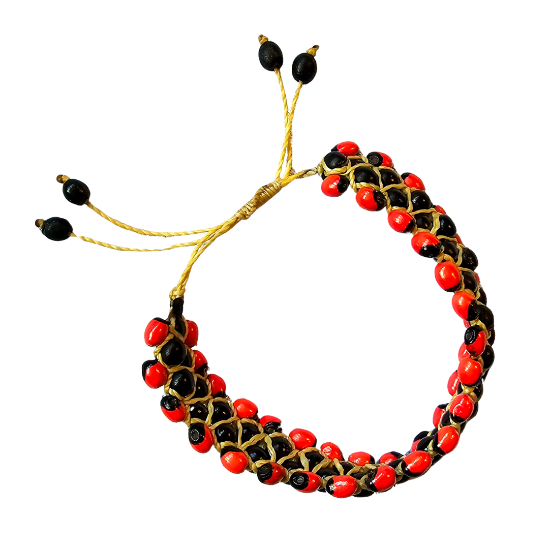 Small huayruru and achira seed bracelet
