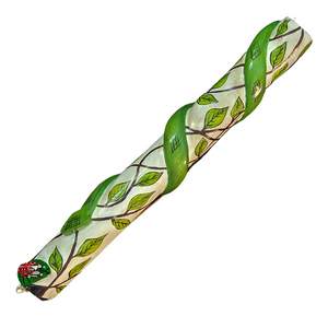 Wooden tropical snake on branch decoration - made by Peruvian Amazon artisan