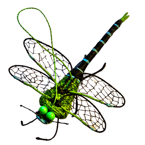 DRAGONFLY WOVEN INSECT ORNAMENT - HAND-MADE BY ARTISAN FROM THE PERUVIAN AMAZON