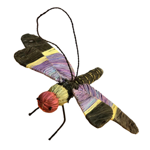 DRAGONFLY WOVEN INSECT ORNAMENT - HAND-MADE BY ARTISAN FROM THE PERUVIAN AMAZON