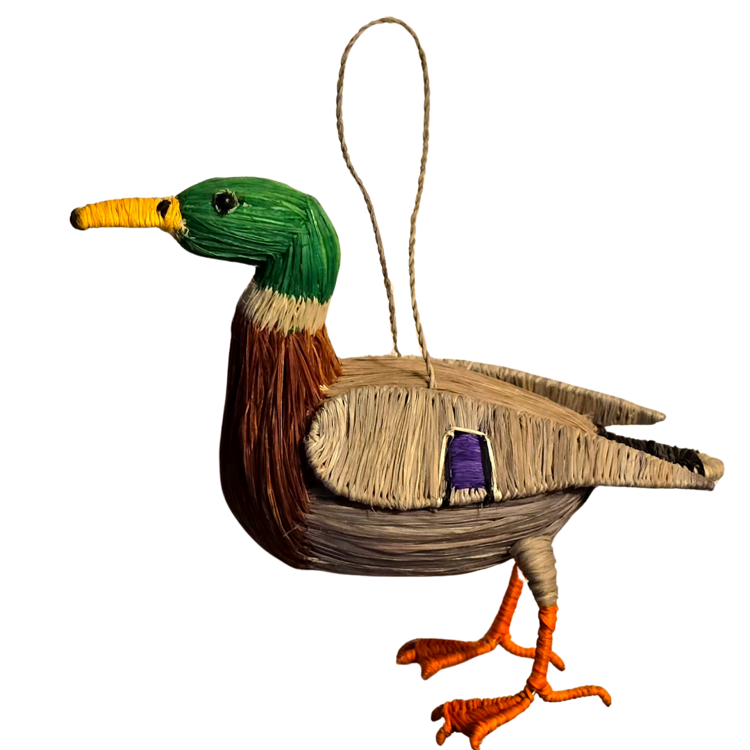 MALLARD DUCK - BIRD FAIR-TRADE CHRISTMAS TREE ORNAMENTS - WOVEN BY PERUVIAN AMAZON ARTISAN