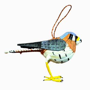 KESTREL BIRD - FAIR-TRADE CHRISTMAS TREE ORNAMENT - WOVEN BY PERUVIAN AMAZON ARTISAN