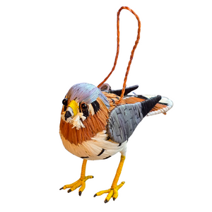 KESTREL BIRD - FAIR-TRADE CHRISTMAS TREE ORNAMENT - WOVEN BY PERUVIAN AMAZON ARTISAN