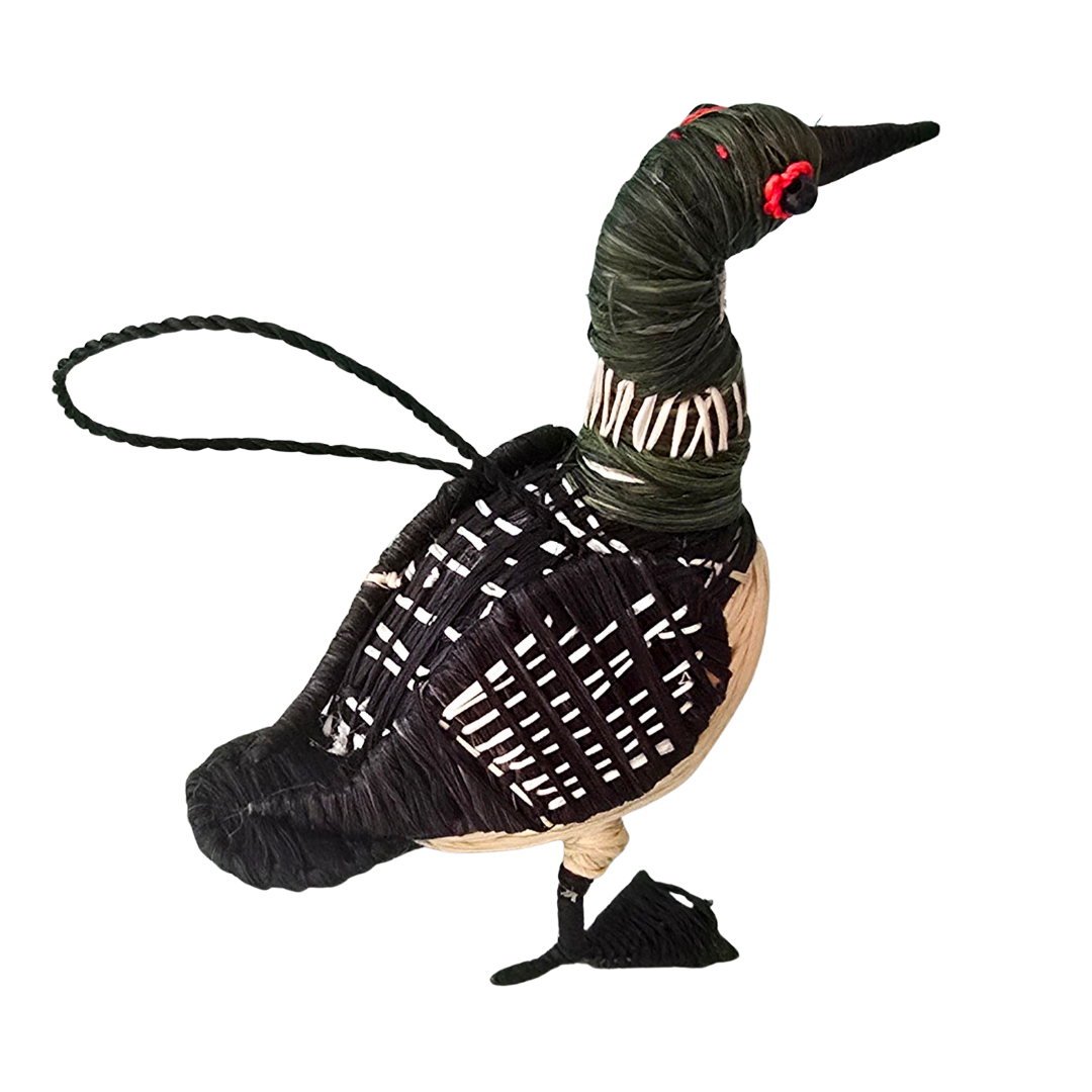 COMMON LOON - BIRD FAIR-TRADE CHRISTMAS TREE ORNAMENTS - WOVEN BY PERUVIAN AMAZON ARTISAN (Copy) - Amazon Ecology