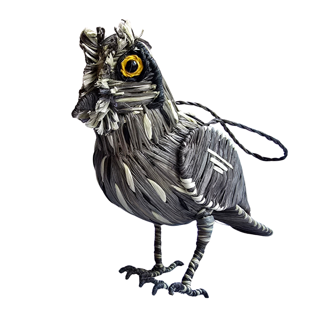 SCREECH OWL BIRD FAIR -TRADE ORNAMENT AND DECORATION- WOVEN BY PERUVIAN AMAZON ARTISAN - Amazon Ecology