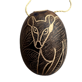 Deer Mammal Calabash Christmas tree ornament and hand rattle - Amazon Ecology