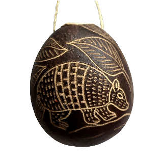 Armadillo Mammal Calabash Christmas tree ornament and hand rattle - Amazon Ecology