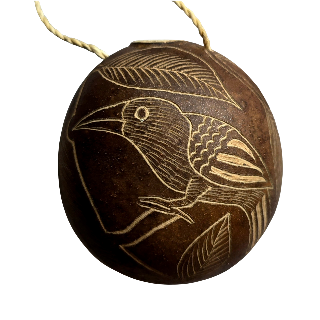 Bora songbird calabash Christmas tree ornament and hand rattle - Amazon Ecology