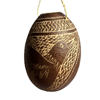 Bora songbird calabash Christmas tree ornament and hand rattle - Amazon Ecology