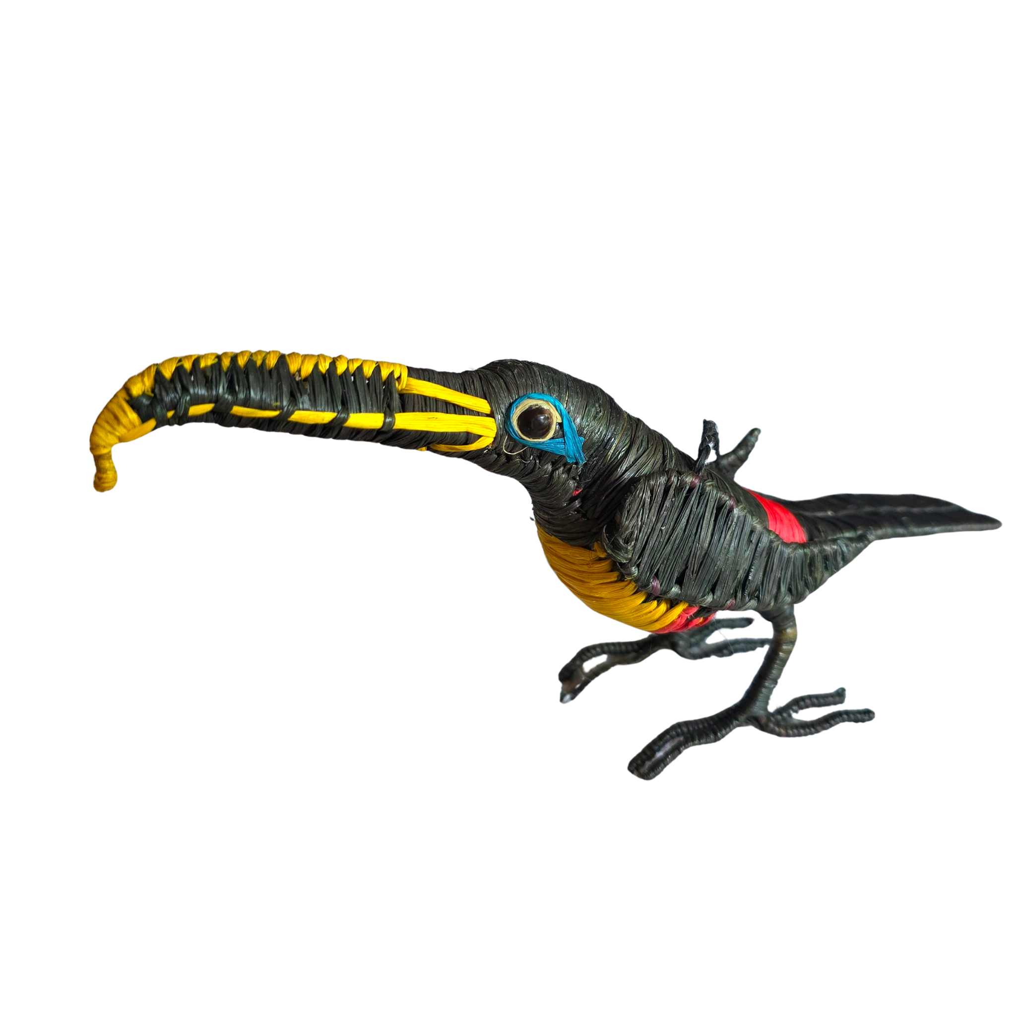 CHESTNUT-EARED ARACARI BIRD - FAIR-TRADE CHRISTMAS TREE ORNAMENT - WOVEN BY PERUVIAN AMAZON ARTISAN