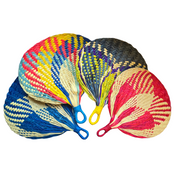 Chambira palm leaf fan with round handle
