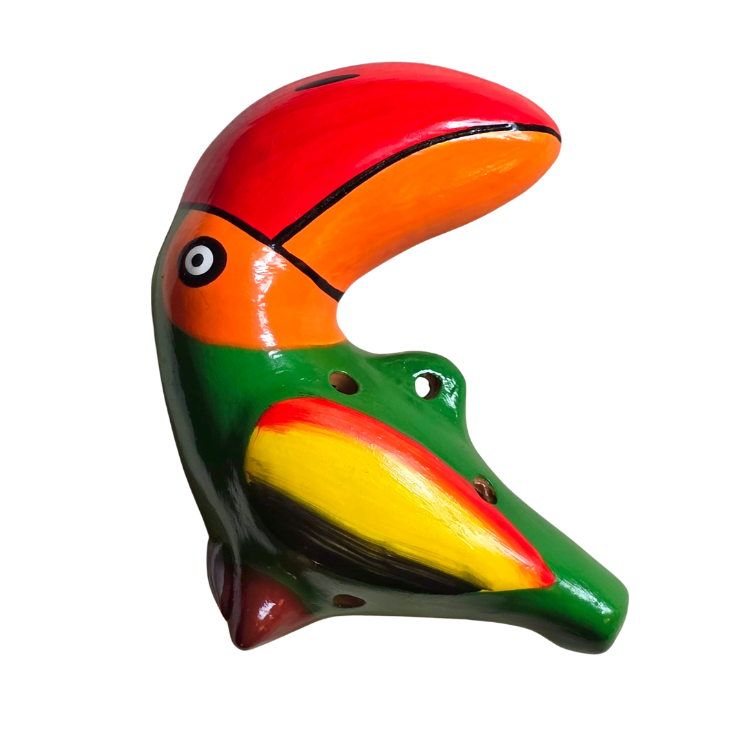 Colorful toucan ceramic bird ocarinas from the Peruvian Amazon - Amazon Ecology