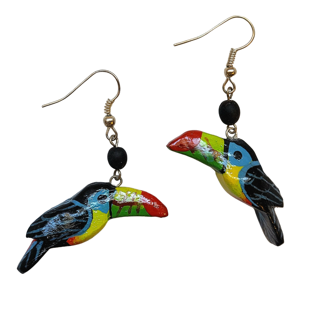 Toucan Balsa Wood Earrings - Made by Peruvian Amazon artisan