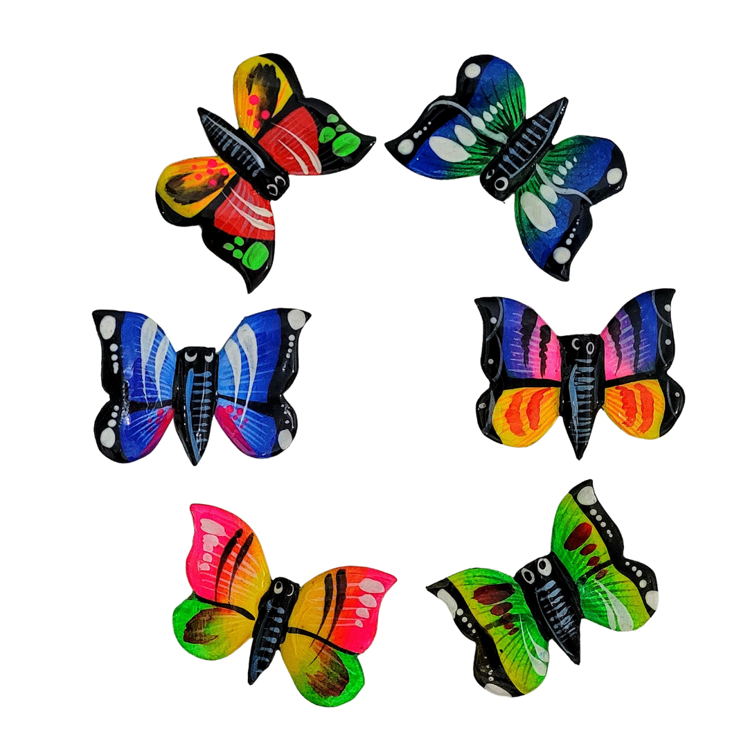 Butterfly refrigerator magnets - made by Peruvian Amazon artisan