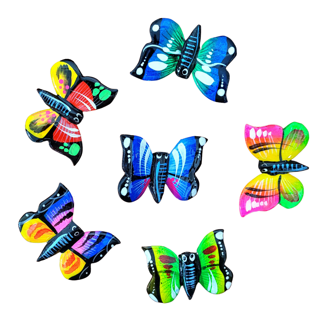 Butterfly refrigerator magnets - made by Peruvian Amazon artisan