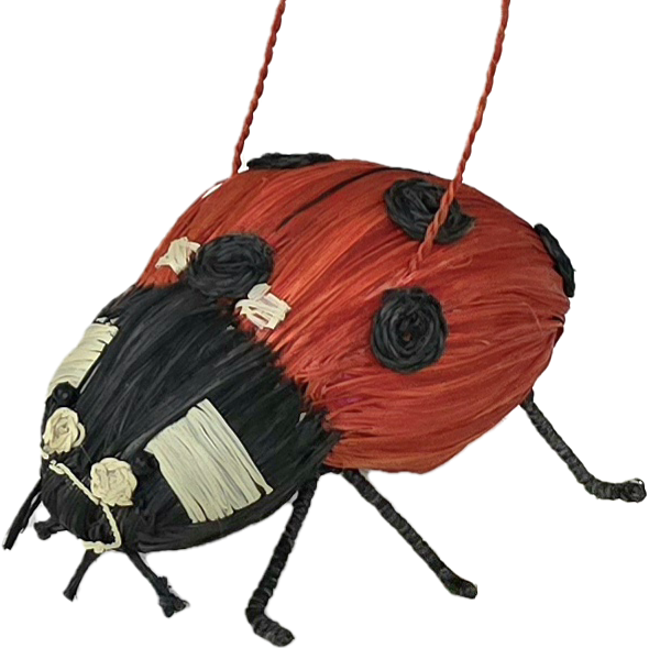 LADYBUG - FAIR TRADE CHRISTMAS TREE ORNAMENT - WOVEN BY PERUVIAN AMAZON ARTISAN