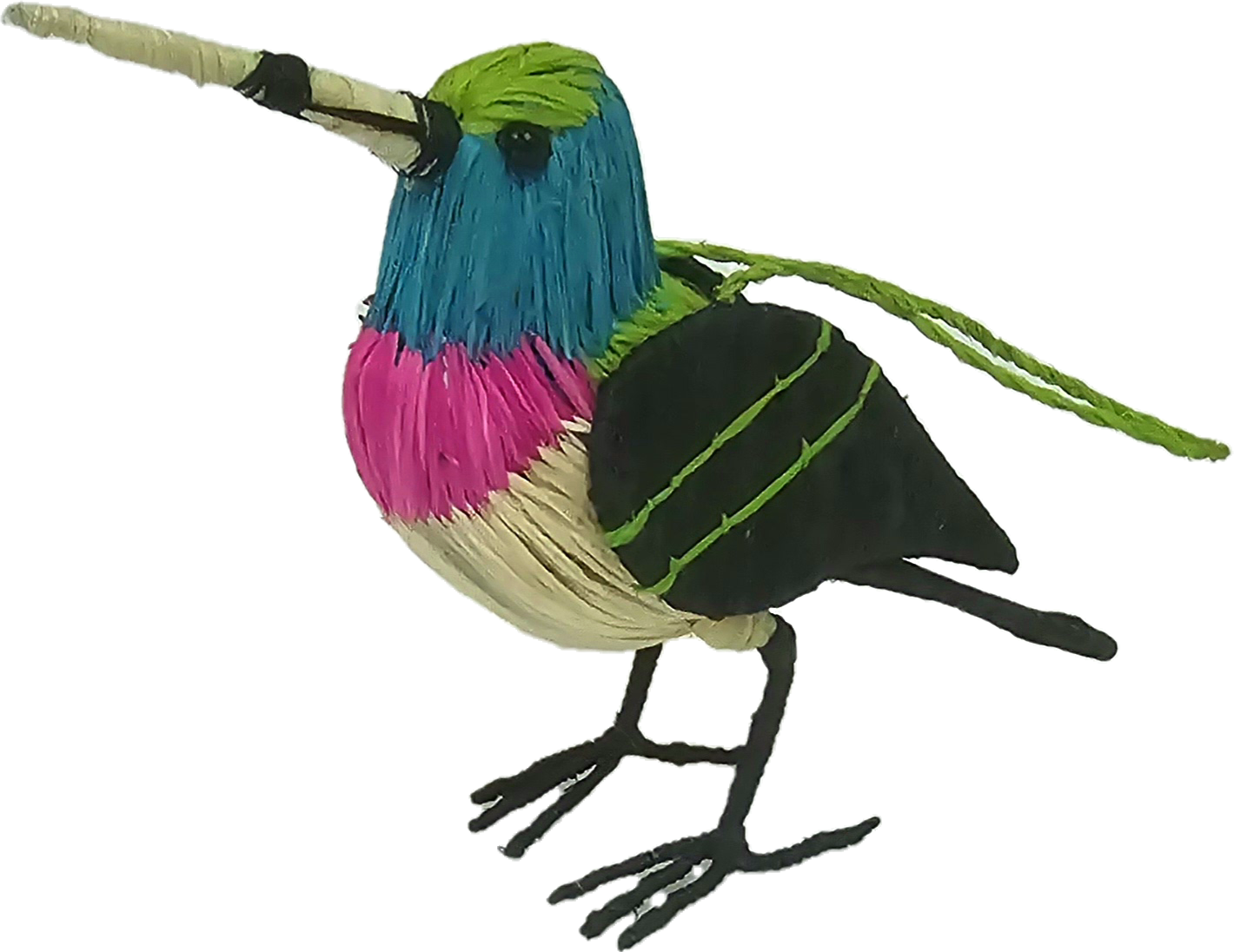 PINK-BREASTED FANTASY HUMMINGBIRD FAIR TRADE ORNAMENTS - WOVEN BY PERUVIAN AMAZON ARTISAN