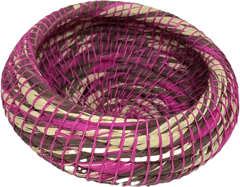 Colored chambira woven pots with open top - handmade by Peruvian artisan