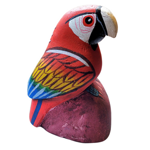MACAW BALSA WOOD FAIR -TRADE DECORATION - CARVED BY PERUVIAN AMAZON ARTISAN