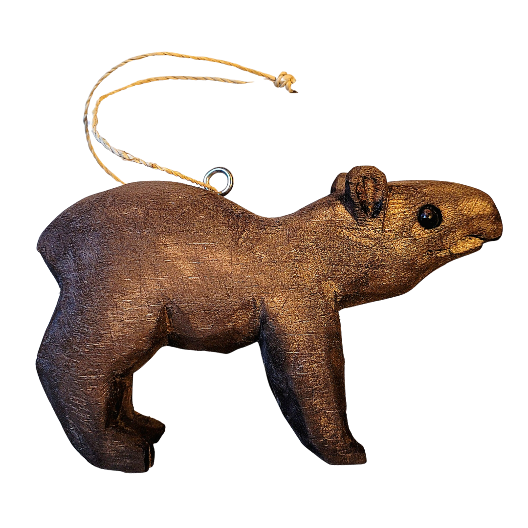 TAPIR BALSA WOOD FAIR -TRADE ORNAMENT - CARVED BY PERUVIAN AMAZON ARTISAN