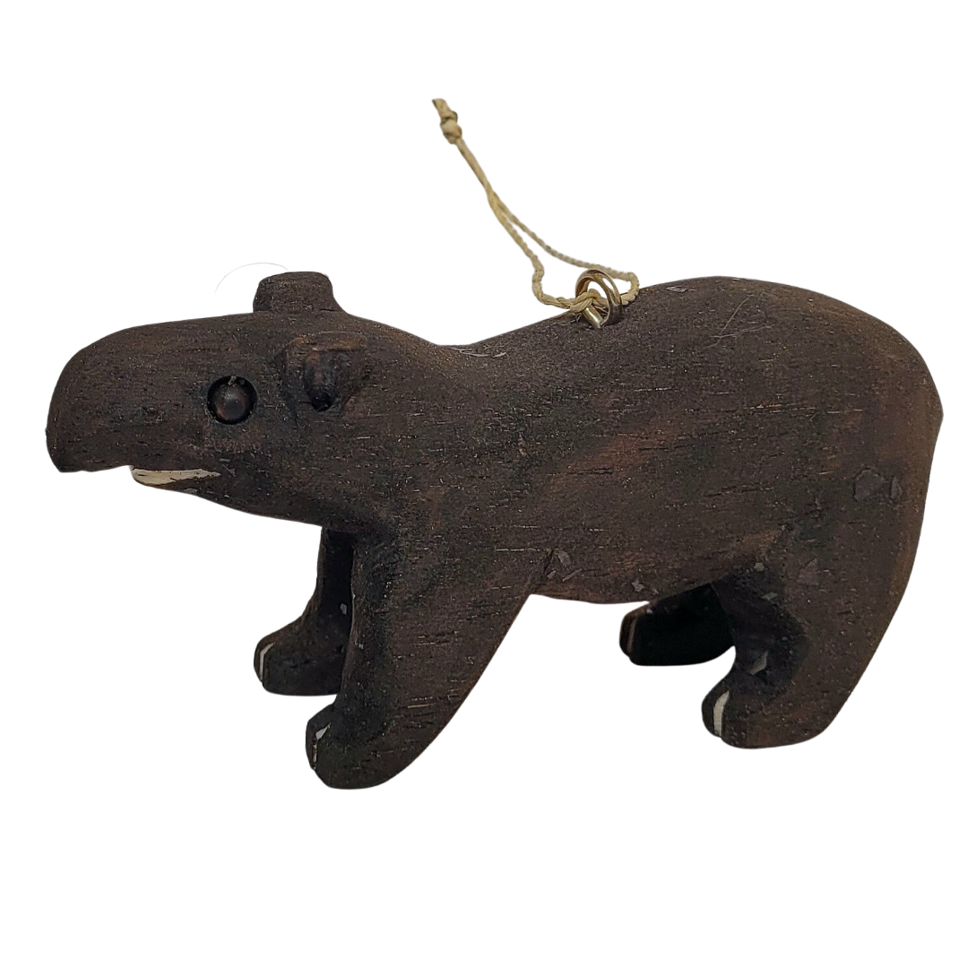 TAPIR BALSA WOOD FAIR -TRADE ORNAMENT - CARVED BY PERUVIAN AMAZON ARTISAN