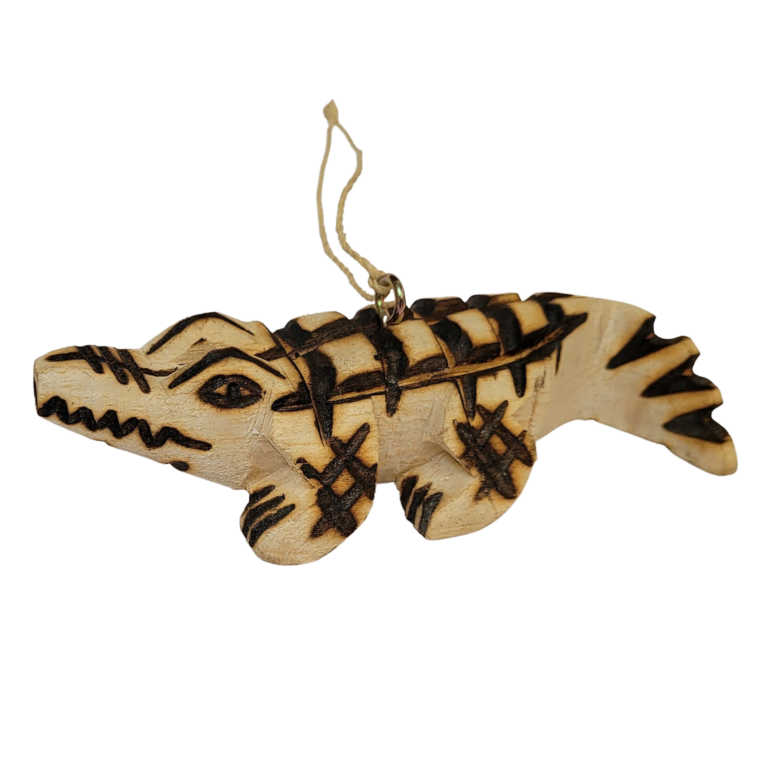 CAIMAN BALSA WOOD FAIR -TRADE ORNAMENT - CARVED BY PERUVIAN AMAZON ARTISAN