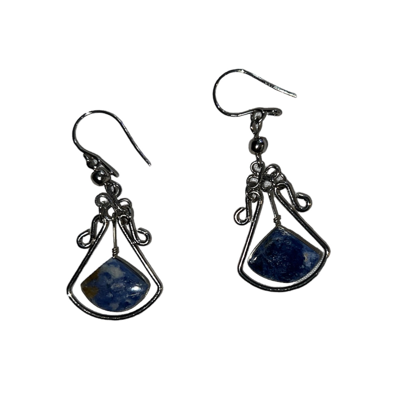 Bell Shaped Silver Wire with Sodalite