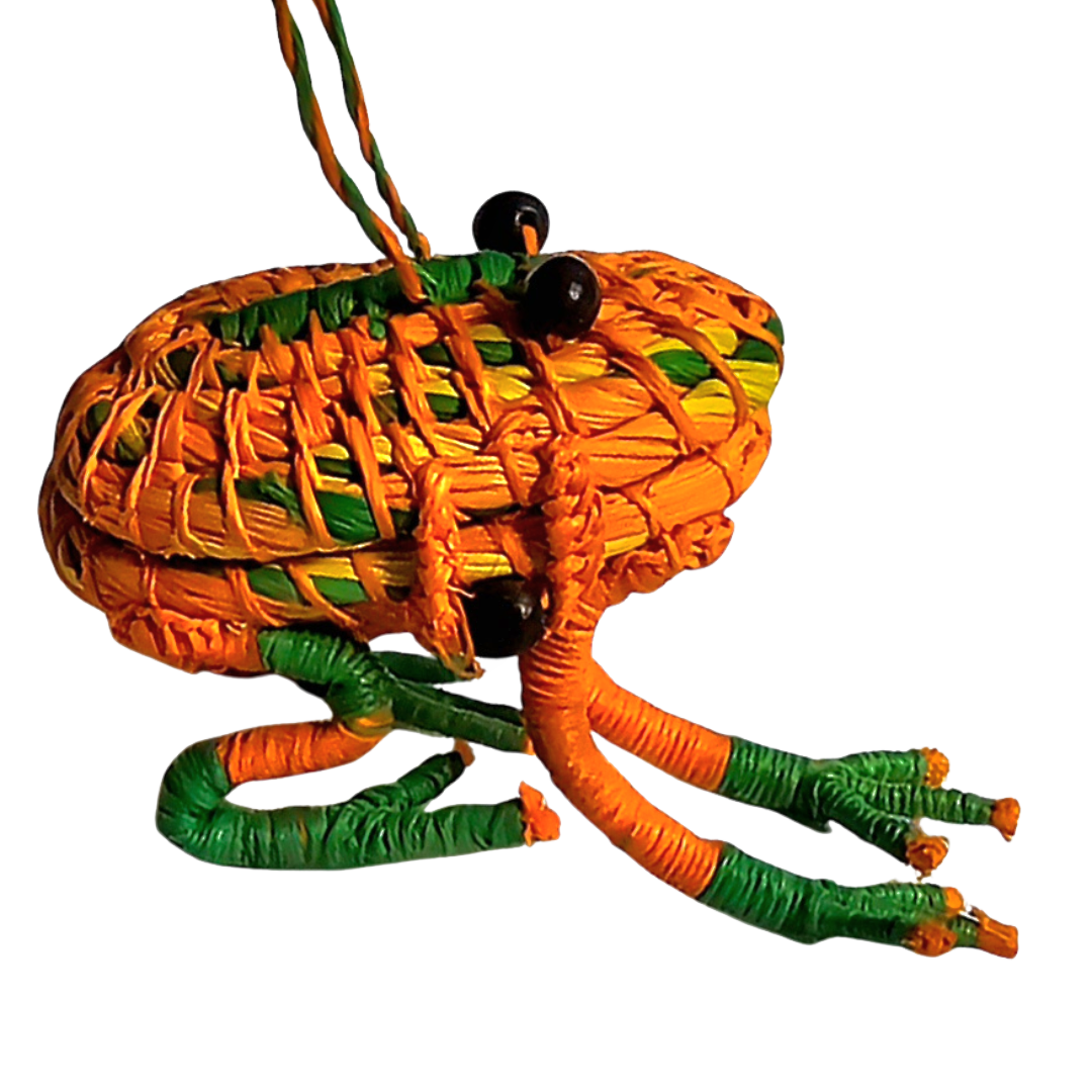 WOVEN FROG FAIR-TRADE CHRISTMAS TREE DECORATIONS - MADE BY PERUVIAN AMAZON ARTISANS