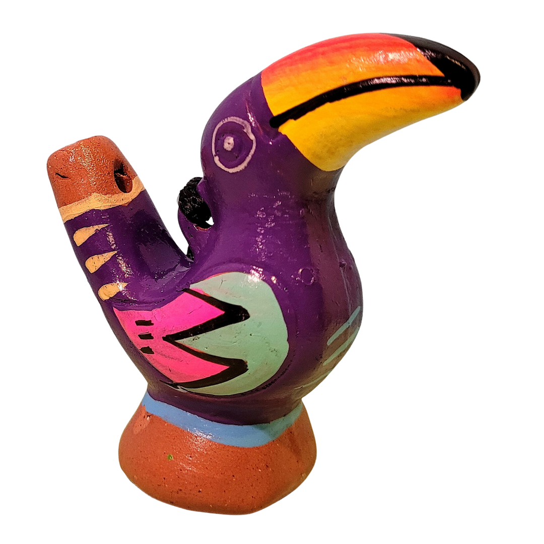 Toucan Ceramic water whistle from the Peruvian Amazon