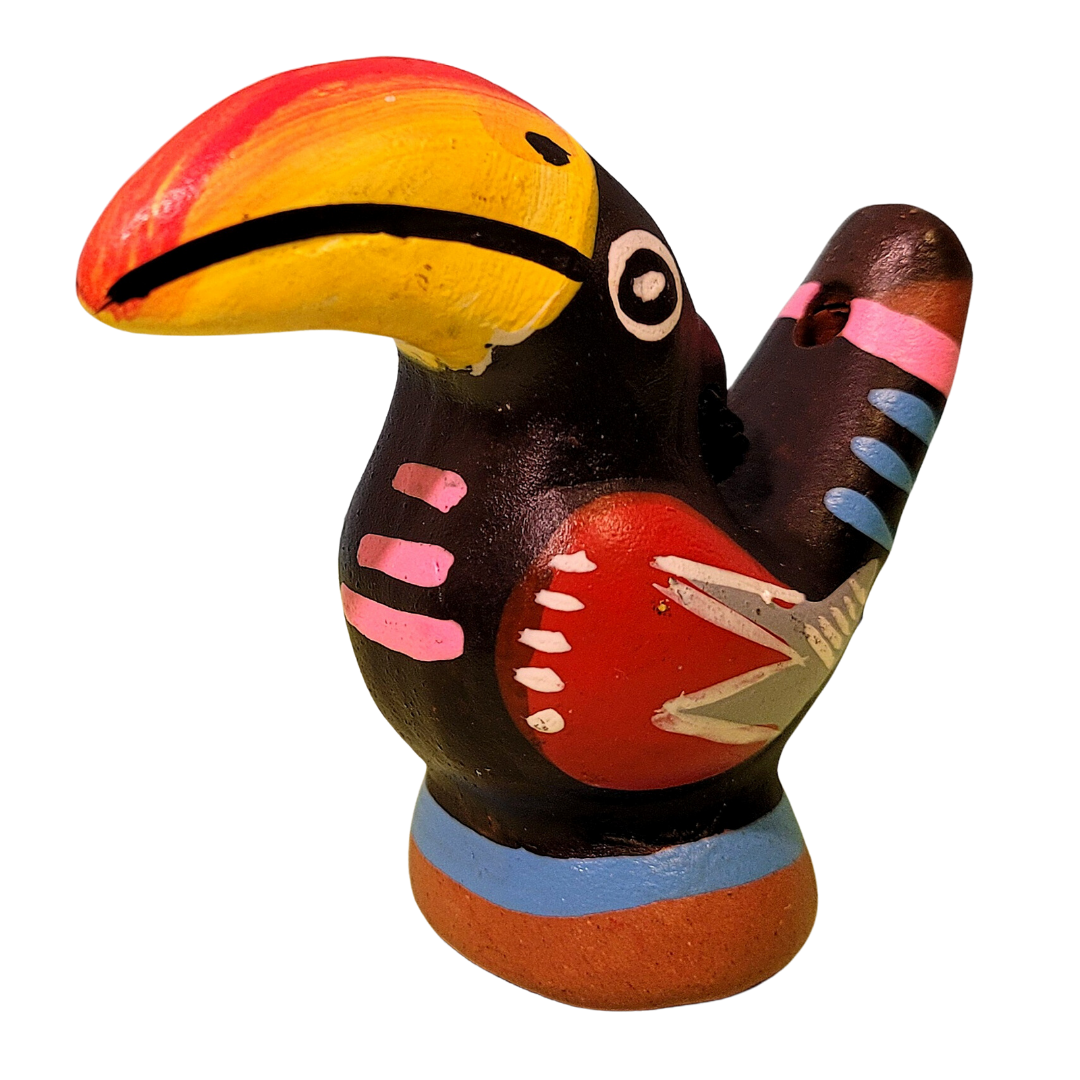 Toucan Ceramic water whistle from the Peruvian Amazon