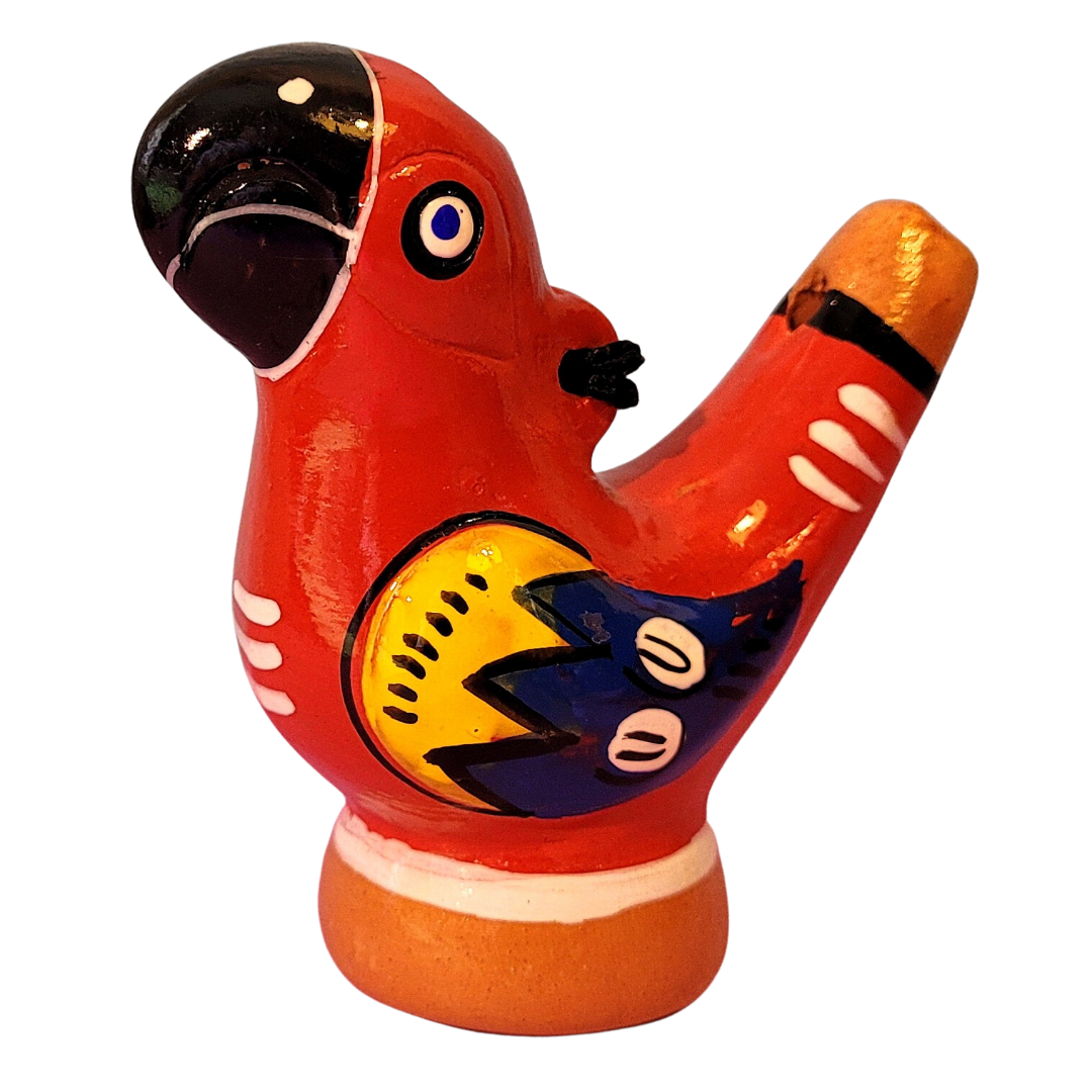 Parrot Ceramic water whistle from the Peruvian Amazon