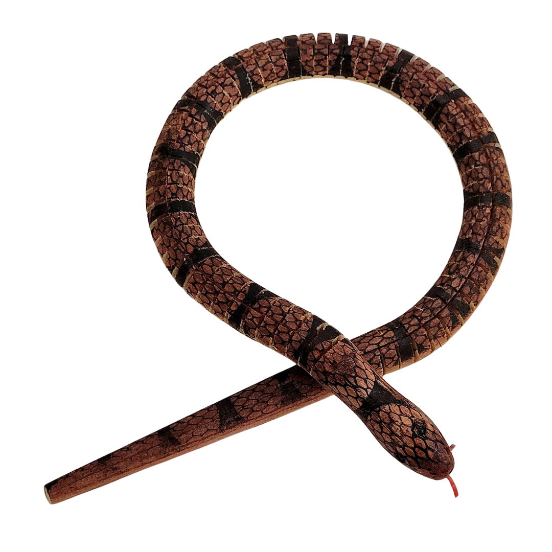 SLINKY WOODEN SNAKES - CARVED BY PERUVIAN AMAZON ARTISAN