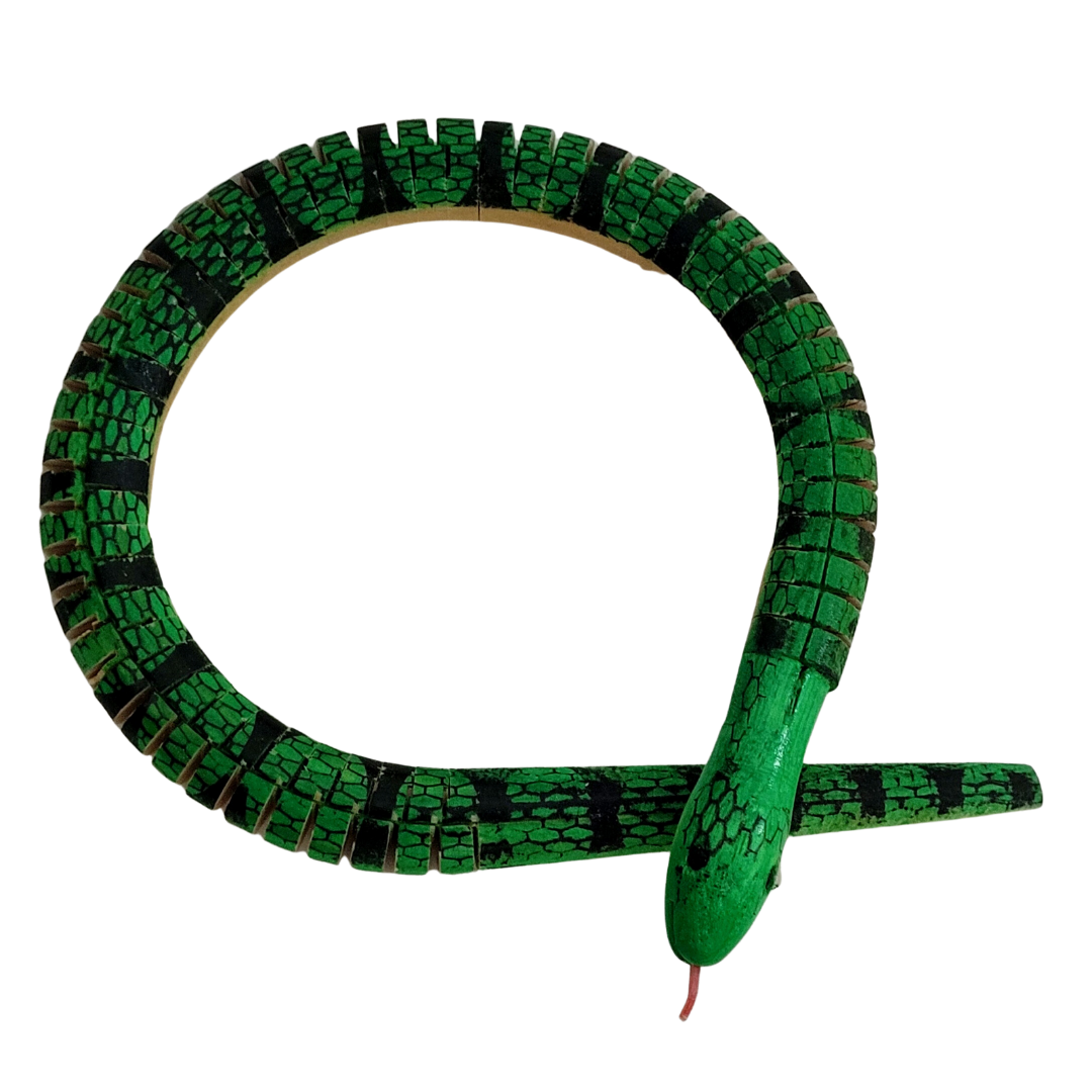 SLINKY WOODEN SNAKES - CARVED BY PERUVIAN AMAZON ARTISAN