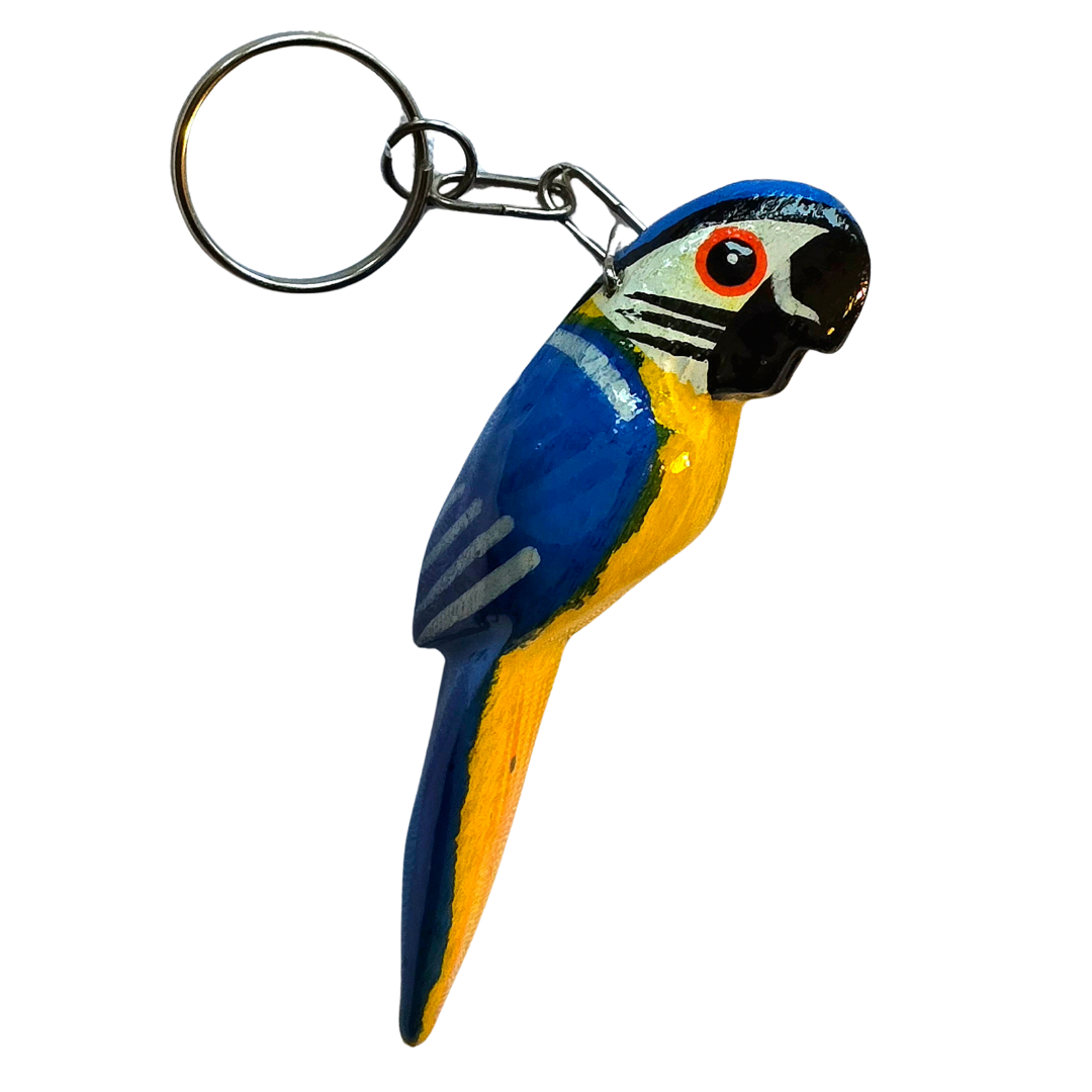 Balsa wood tropical bird keychains from the Peruvian Amazon - Amazon Ecology