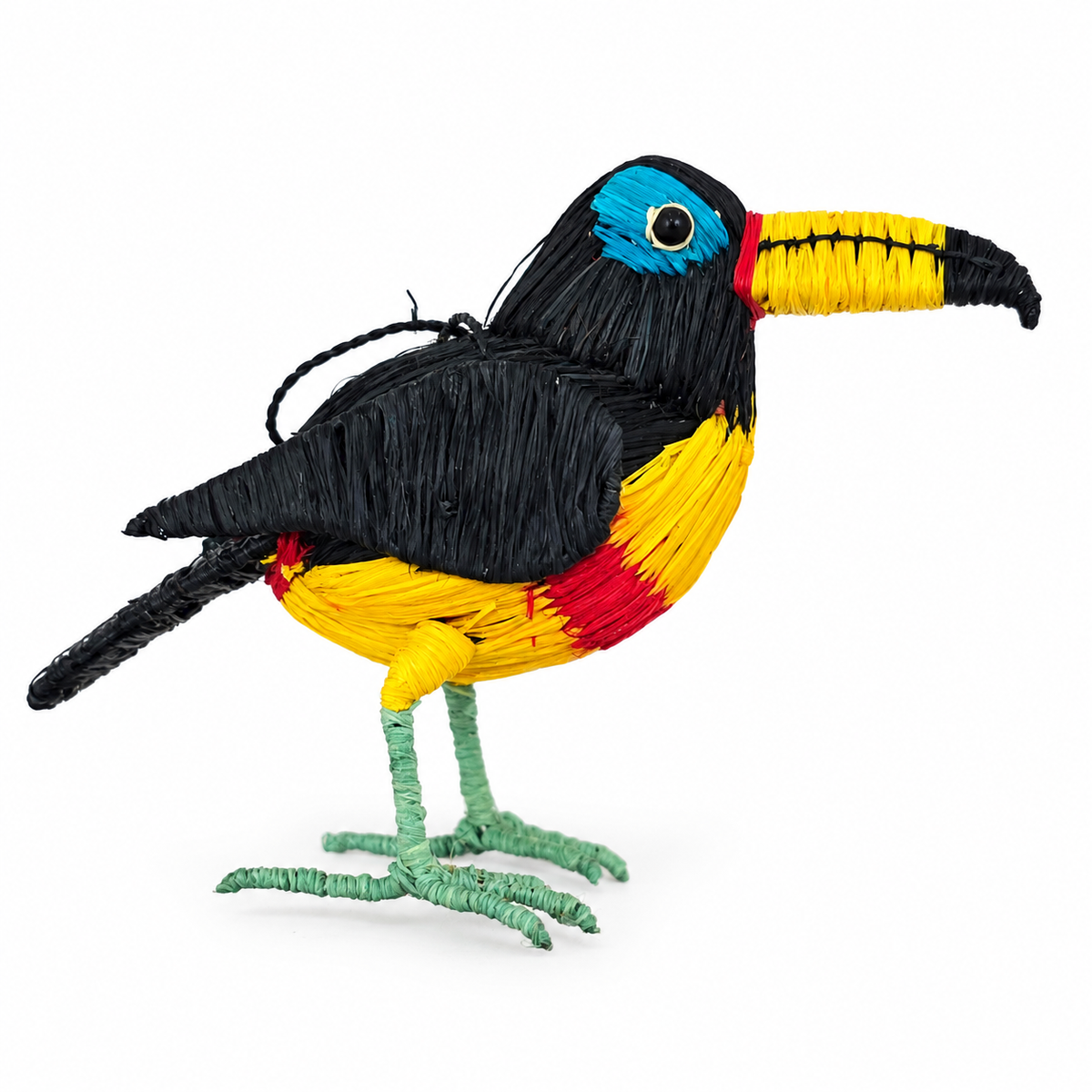 CHESTNUT-EARED ARACARI BIRD - FAIR-TRADE CHRISTMAS TREE ORNAMENT - WOVEN BY PERUVIAN AMAZON ARTISAN