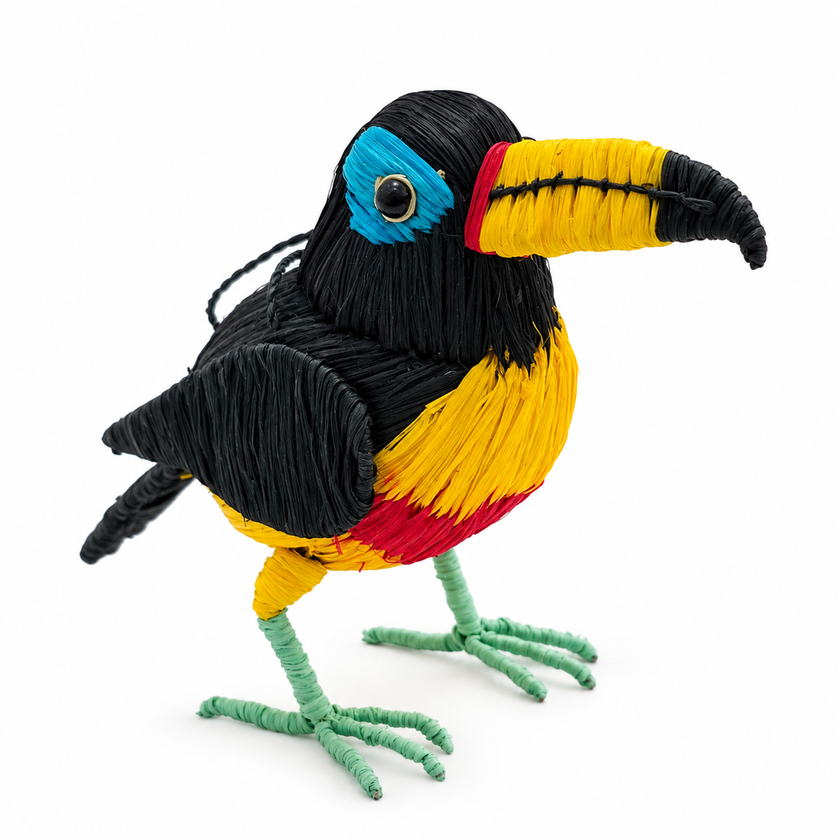 CHESTNUT-EARED ARACARI BIRD - FAIR-TRADE CHRISTMAS TREE ORNAMENT - WOVEN BY PERUVIAN AMAZON ARTISAN