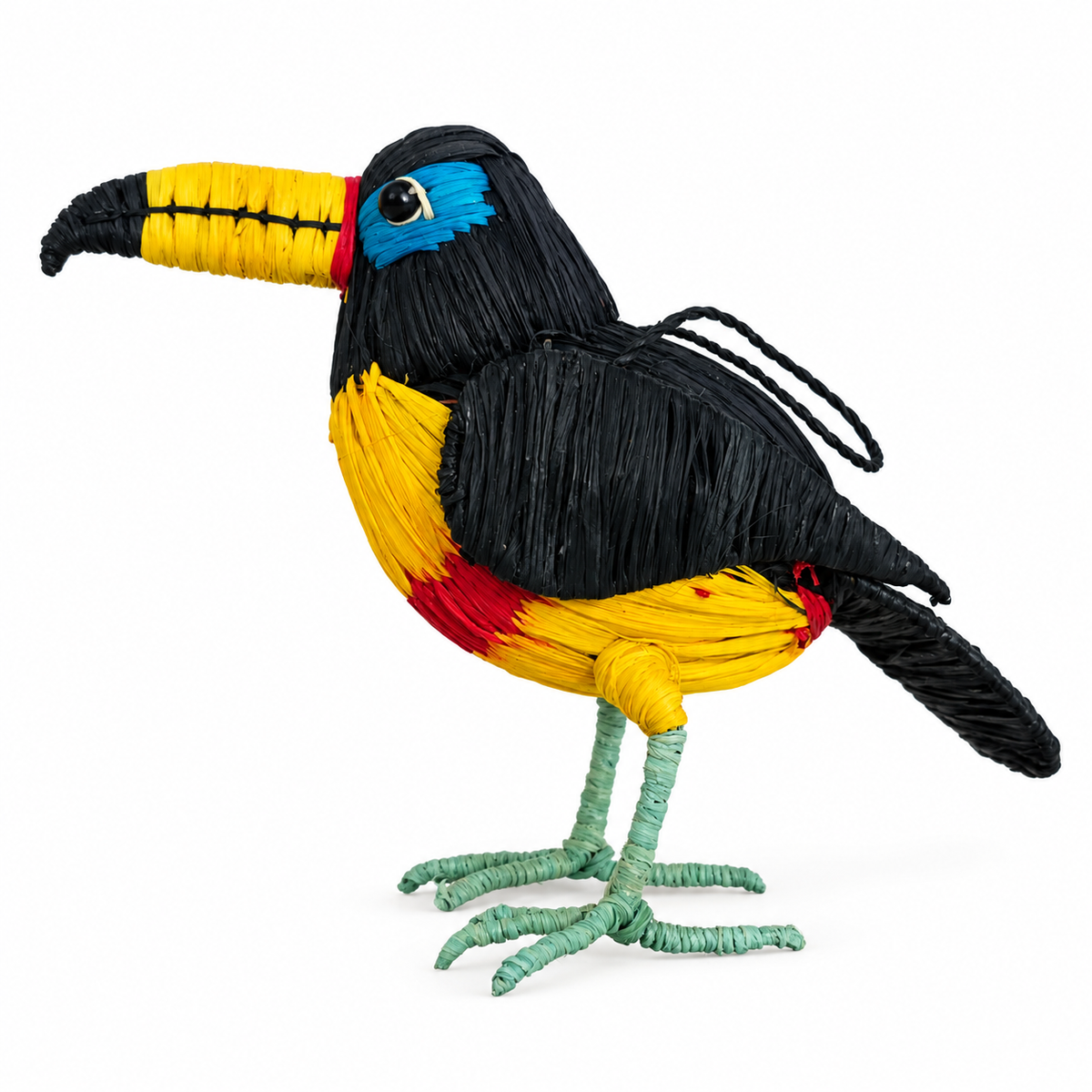 CHESTNUT-EARED ARACARI BIRD - FAIR-TRADE CHRISTMAS TREE ORNAMENT - WOVEN BY PERUVIAN AMAZON ARTISAN