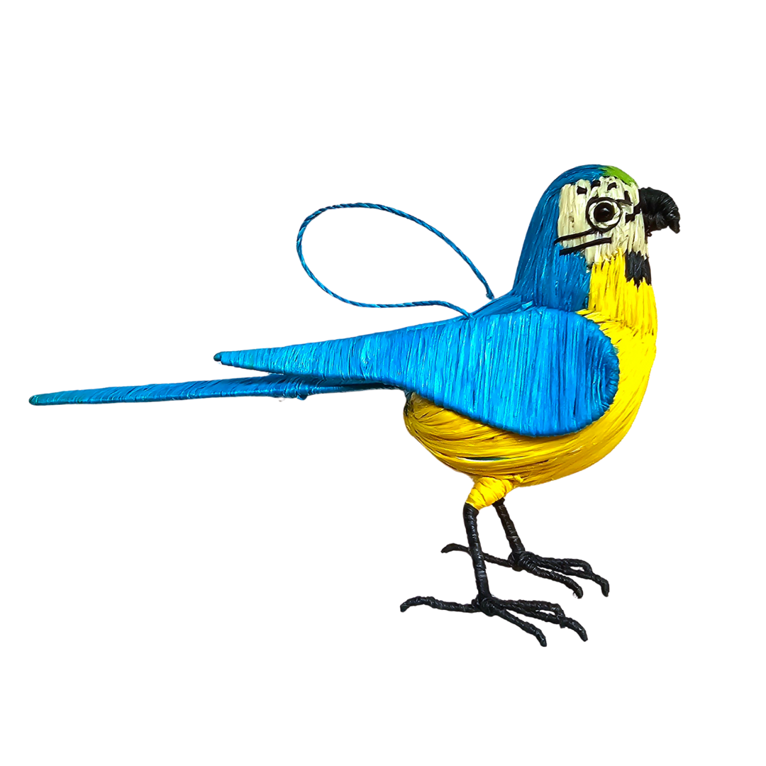 MACAW BIRD - FAIR-TRADE CHRISTMAS TREE ORNAMENT - WOVEN BY PERUVIAN AMAZON ARTISAN