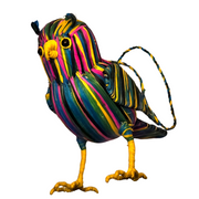 RAINBOW OWLS - FAIR-TRADE CHRISTMAS TREE BIRD ORNAMENT - WOVEN BY PERUVIAN AMAZON ARTISAN - Amazon Ecology