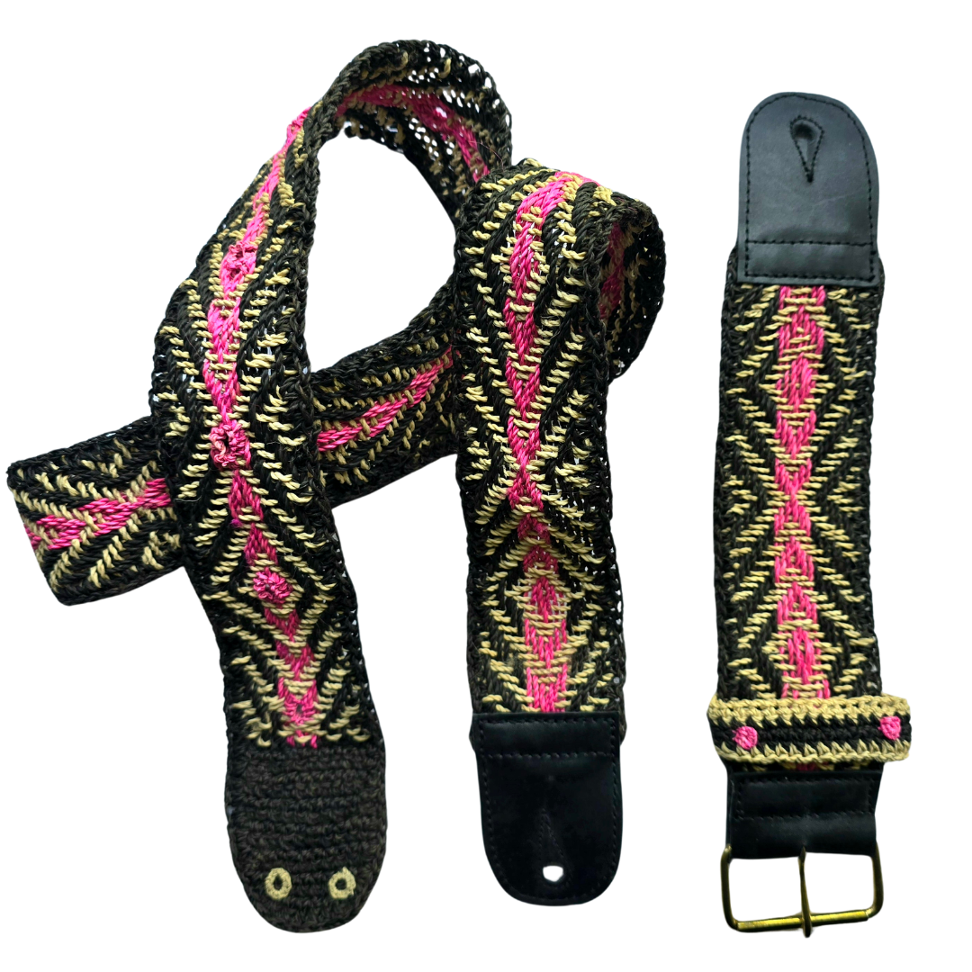 FAIR -TRADE HAND-MADE GUITAR STRAP - ANACONDA PATTERN - WOVEN BY PERUVIAN AMAZON ARTISAN