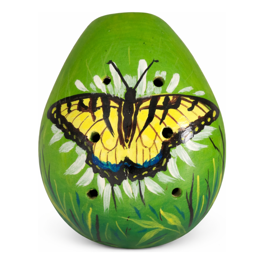 Ceramic ocarinas with butterflies - made by a Peruvian Amazon artisan - Amazon Ecology