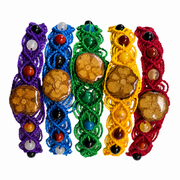 Macrame bracelet with ayahuasca and round colored stones - made by Peruvian Amazon artisan - Amazon Ecology